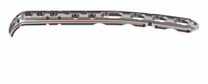 Implantate Platten VA-LCP Proximale Olekranonplatte 2.7/3.5 Löcher Länge rechts links 2 73 mm 0X.107.002 0X.107.102 VA-LCP Olekranonplatte 2.7/3.5 Löcher Länge rechts links 2 90 mm 0X.107.202 0X.107.302 4 116 mm 0X.