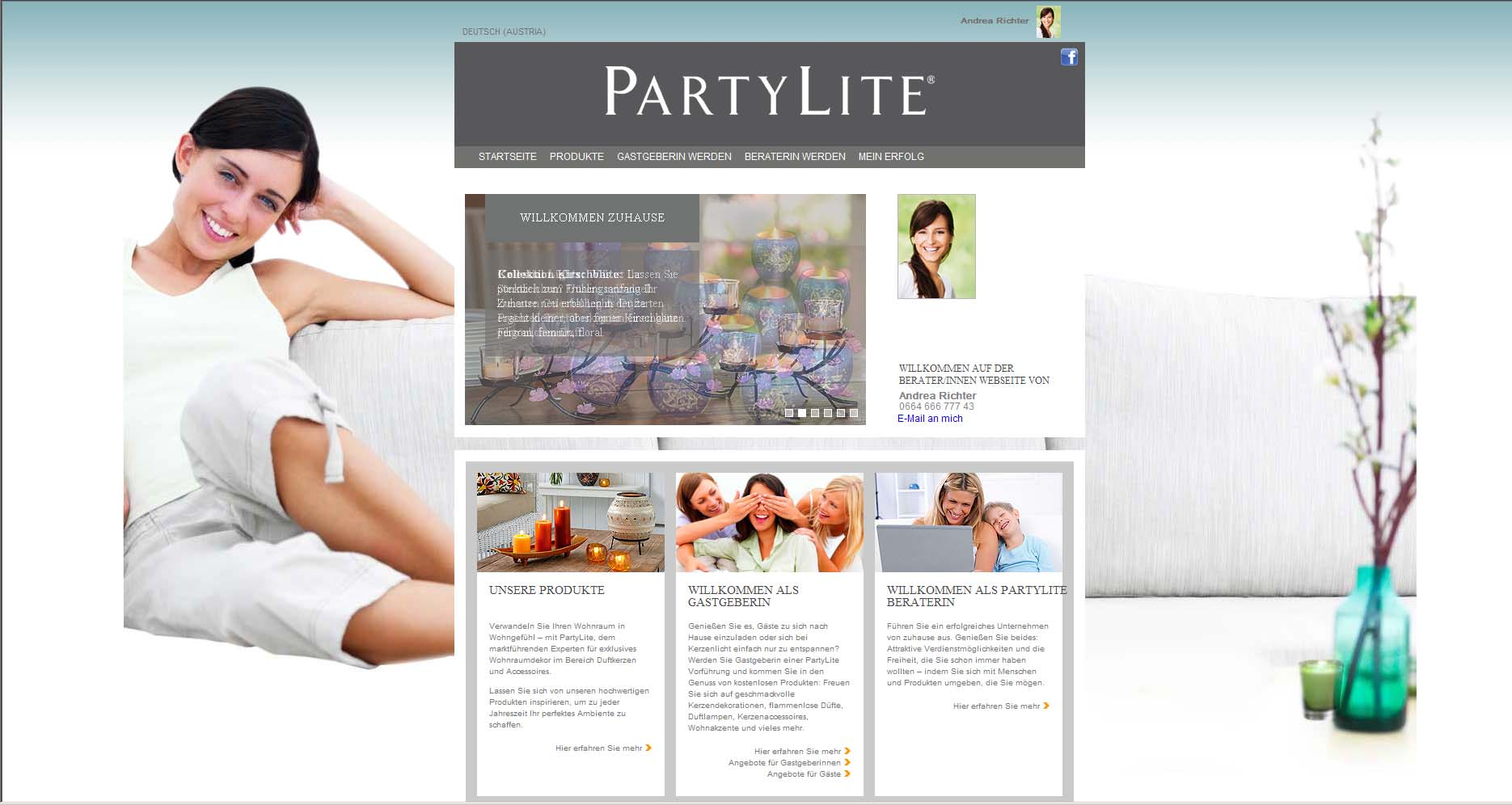 PartyLite BeraterInnen Website Unser Service für