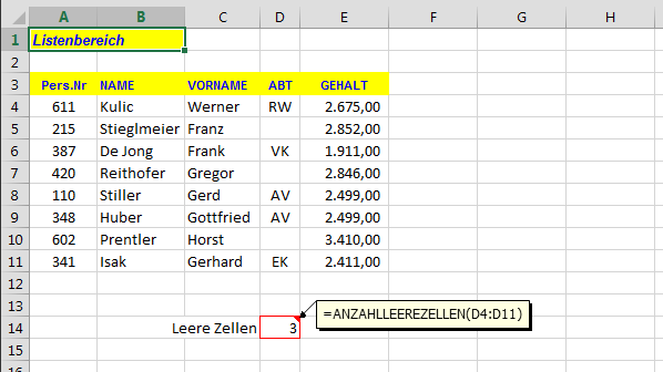 Formeln und Funktionen MS Excel 2016 Aufbau 2 RANG RANG.GLEICH 1.1.3 Statistische Rang =RANG(;Bezug;Reihenfolge) =RANG.