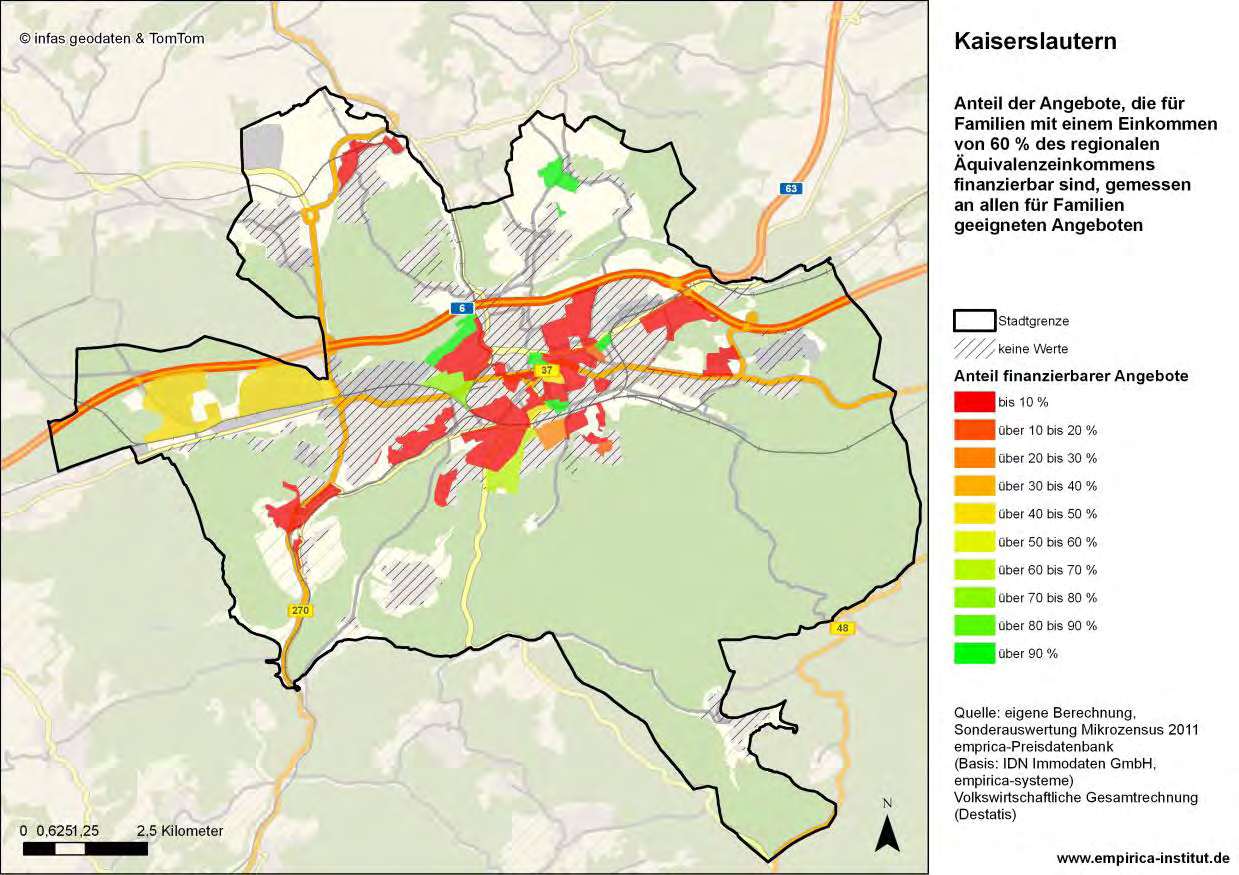 Kaiserslautern (zurück) Einwohner 99.790 Haushalte Tsd. 50 Wohnungsbestand Kaiserslautern Referenz** Wohneigentumsquote 37% 23% Ein-/Zweifamilienhausquote 35% 35% Miete 7,06 EUR/qm 3% Kauf ETW 1.