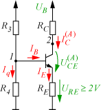 L9.3 Grundlagen zur Arbeitspunkteinstellung beim Bipolartransistor ELEKTRONIK 2 SCHALTUNGSTECHNIK L9-7/19 Eingeprägter Emitterstrom: Durch Anlegen einer Spannungsquelle an der Basis wird an dem