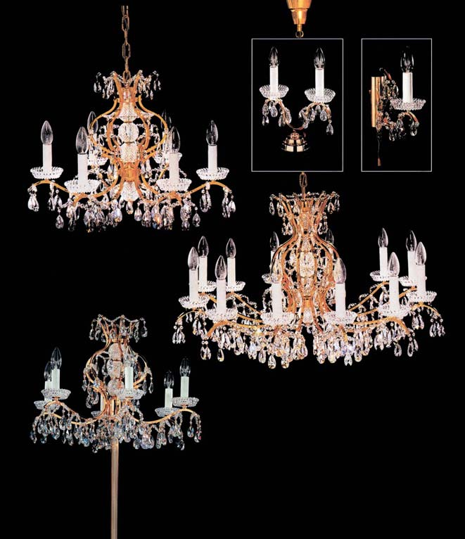 4 1 5 SERIE KRISTALL 7 1 LU 14/6 gold 4 Karat gold plated, High Lead Crystal fullcut Ø 90 cm, h 60 cm, 6 lights LU 14/1 gold 4 Karat gold plated, High Lead Crystal fullcut Ø 90 cm, h 60 cm, 1 lights