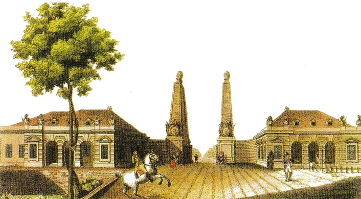 Tor 2 Oranienburger Tor 1796 und 1867 (Baujahr 1789) Das Oranienburger Tor befand sich dort, wo sich heute die Elsässer-, die Chausee- und die Hannoversche Strasse kreuzen.