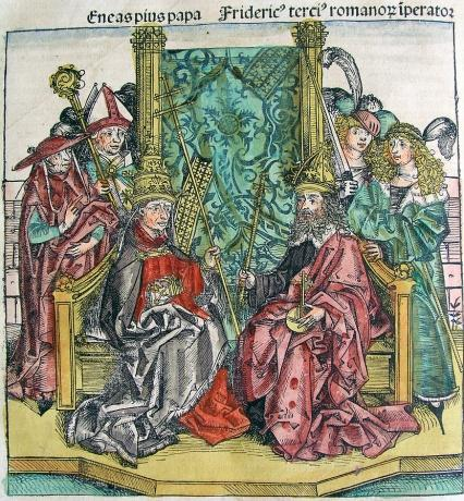 das philosophische Grundstudium absolvierte, 1442 als Doktor des Kirchenrechts bezeugt ist und als Magister auch dem Lehrkörper angehörte.