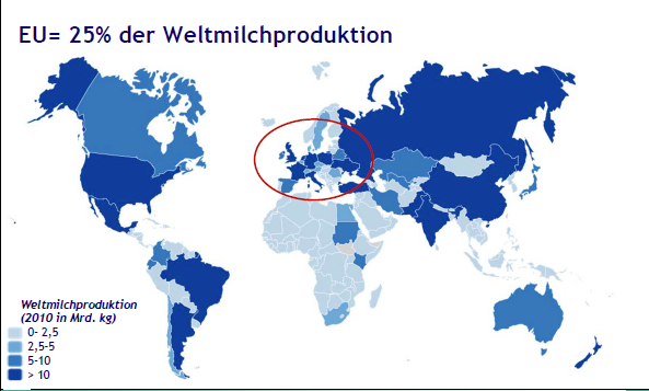 Anteil Dauergrünland in Niedersachsen 2010 7 Anteil der EU an Weltmilchproduktion Quelle: