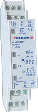 Netzüberwachungsmodul: DNÜ 103060 Dreiphasen-Netzüberwachung für Wechsel- und Drehstromnetze. Zum Einsatz als Spannungswächter in Sicherheitsstromversorgungen.