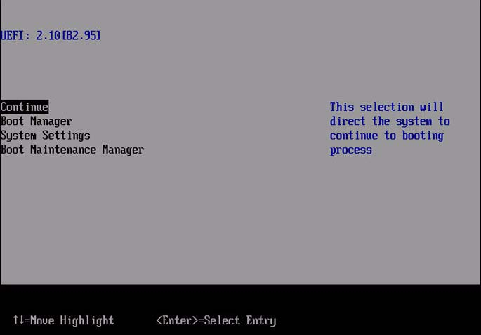 BIOS-Setup bedienen 2.4 Boot-Manager-Startseite Die Boot-Manager-Startseite ist die erste Seite des UEFI-Menüs.