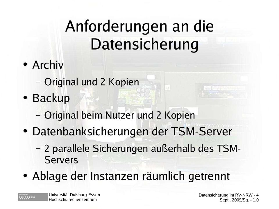 der TSM-Server 2 parallele Sicherungen außerhalb des TSM-