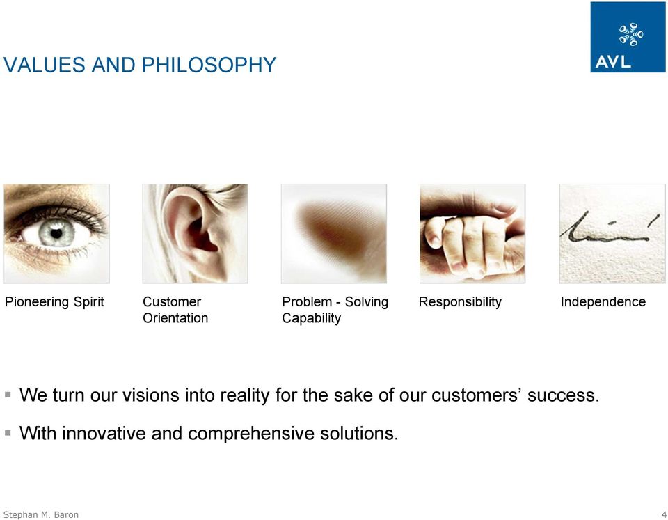 turn our visions into reality for the sake of our customers