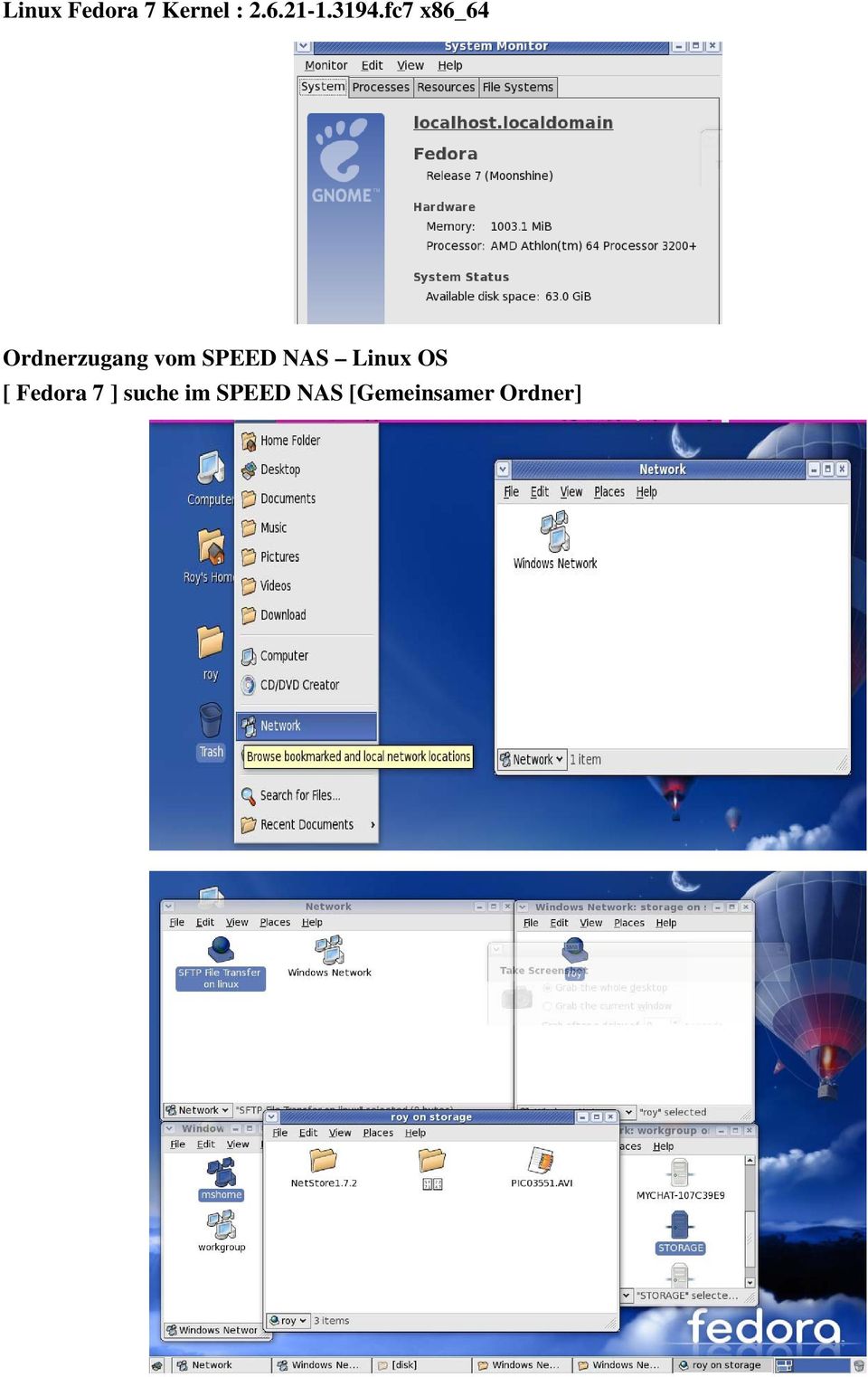 SPEED NAS Linux OS [ Fedora 7 ]