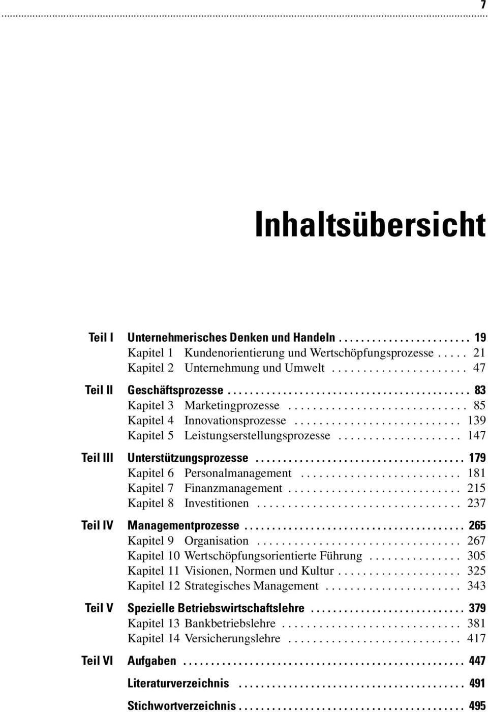 .......................... 139 Kapitel 5 Leistungserstellungsprozesse.................... 147 Teil III Unterstützungsprozesse...................................... 179 Kapitel 6 Personalmanagement.