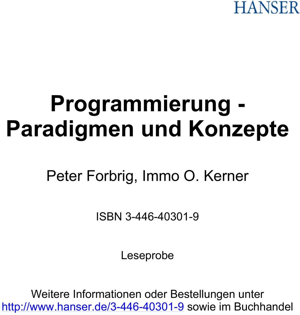 Kerner ISBN 3-446-40301-9 Leseprobe Weitere