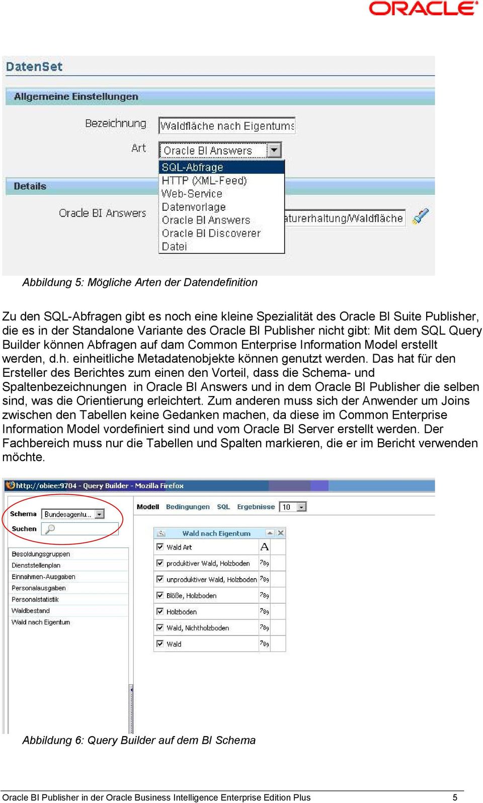 Das hat für den Ersteller des Berichtes zum einen den Vorteil, dass die Schema- und Spaltenbezeichnungen in Oracle BI Answers und in dem Oracle BI Publisher die selben sind, was die Orientierung