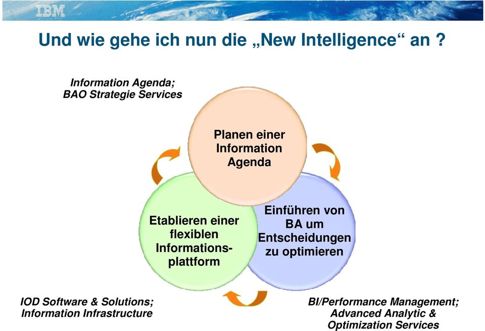 Etablieren einer flexiblen Informationsplattform Einführen von BA um Entscheidungen