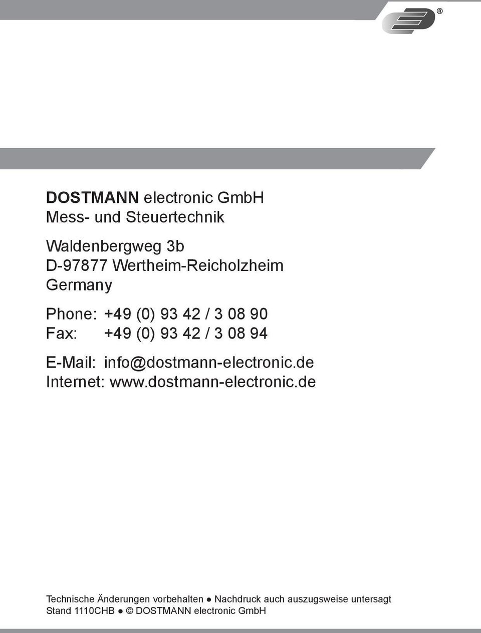 94 E-Mail: info@dostmann-electronic.