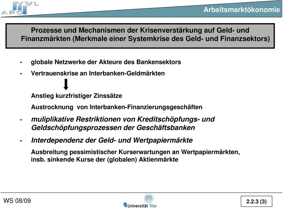 Interbanken-Finanzierungsgeschäften - muliplikative Restriktionen von Kreditschöpfungs- und Geldschöpfungsprozessen der Geschäftsbanken -