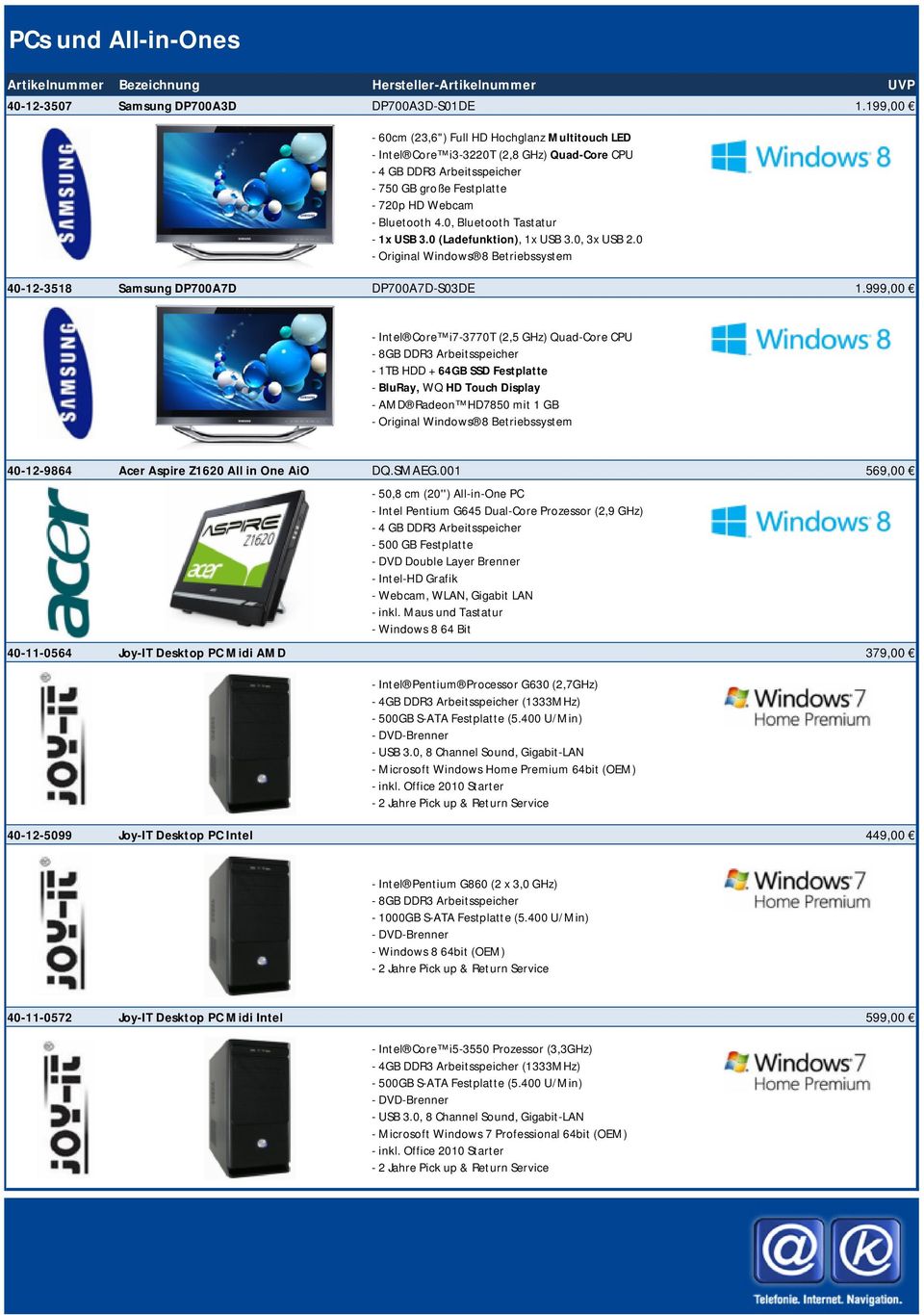 0 (Ladefunktion), 1x USB 3.0, 3x USB 2.0 - Original Windows 8 Betriebssystem 40-12-3518 Samsung DP700A7D DP700A7D-S03DE 1.