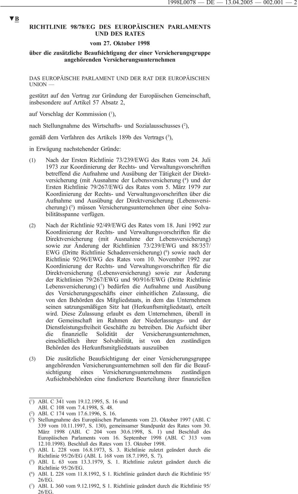 Vertrag zur Gründung der Europäischen Gemeinschaft, insbesondere auf Artikel 57 Absatz 2, auf Vorschlag der Kommission ( 1 ), nach Stellungnahme des Wirtschafts- und Sozialausschusses ( 2 ), gemäß