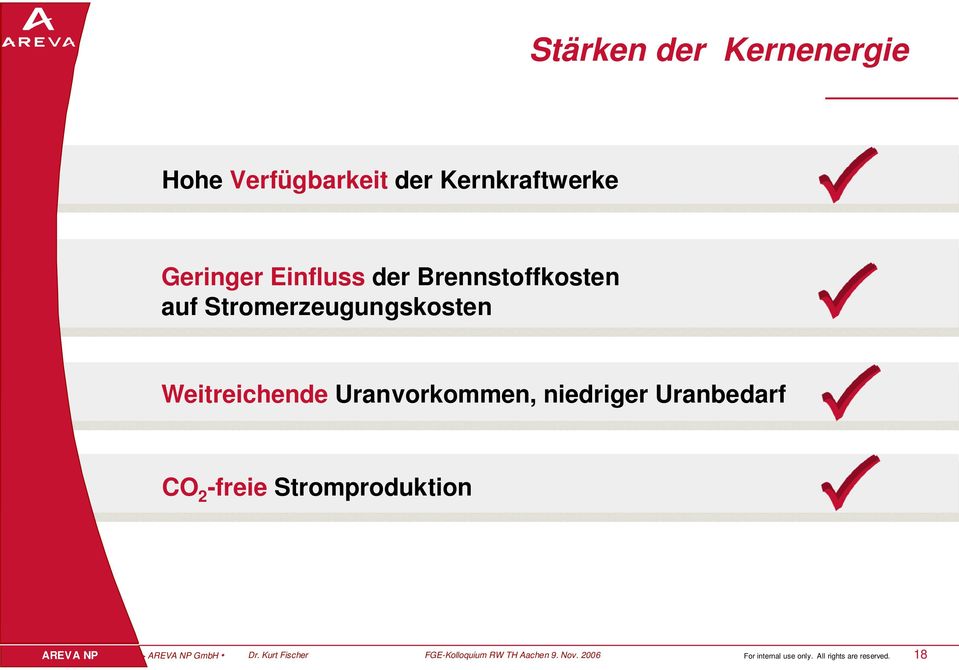 niedriger Uranbedarf CO 2 -freie Stromproduktion > GmbH Dr.