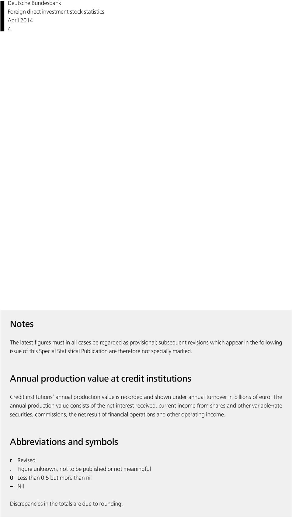 Annual production value at credit institutions Credit institutions annual production value is recorded and shown under annual turnover in billions of euro.