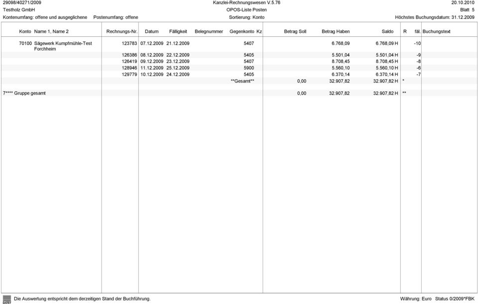 708,45 8.708,45 H -8 128946 11.12.2009 25.12.2009 5900 5.560,10 5.560,10 H -6 129779 10.12.2009 24.12.2009 5405 6.