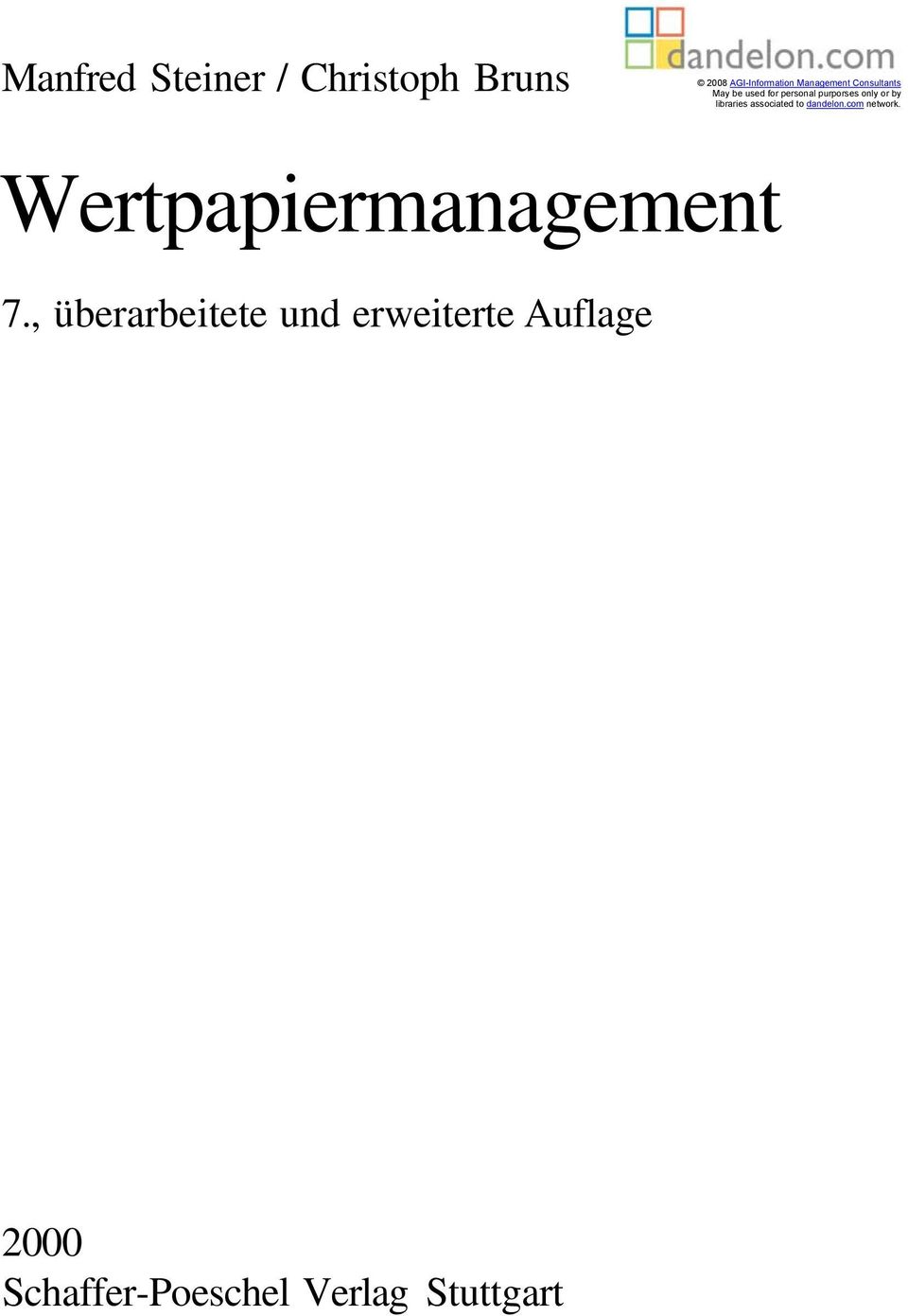 associated to dandelon.com network. Wertpapiermanagement 7.