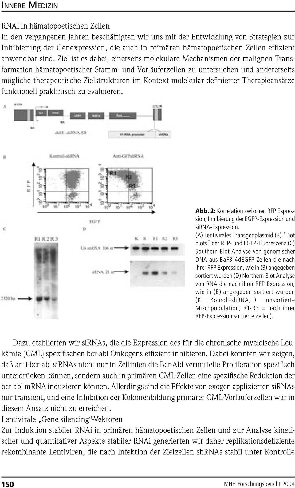 Ziel ist es dabei, einerseits molekulare Mechanismen der malignen Transformation hämatopoetischer Stamm- und Vorläuferzellen zu untersuchen und andererseits mögliche therapeutische Zielstrukturen im