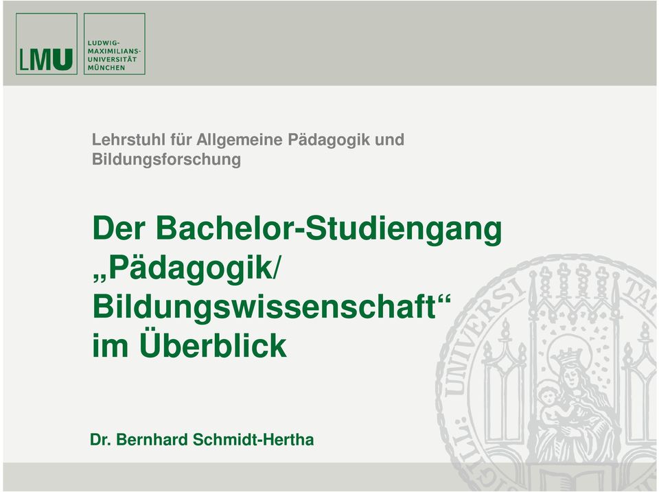 Bachelor-Studiengang Pädagogik/