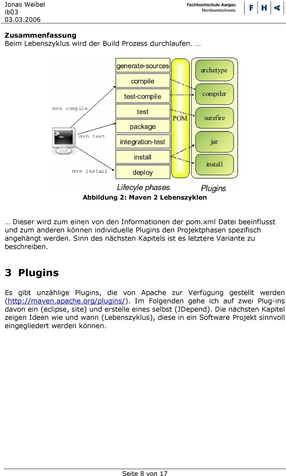 Sinn des nächsten Kapitels ist es letztere Variante zu beschreiben. 3 Plugins Es gibt unzählige Plugins, die von Apache zur Verfügung gestellt werden (http://maven.apache.