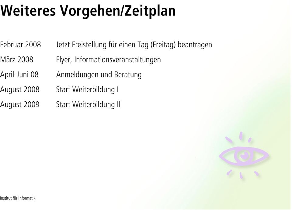 beantragen Flyer, Informationsveranstaltungen Anmeldungen und