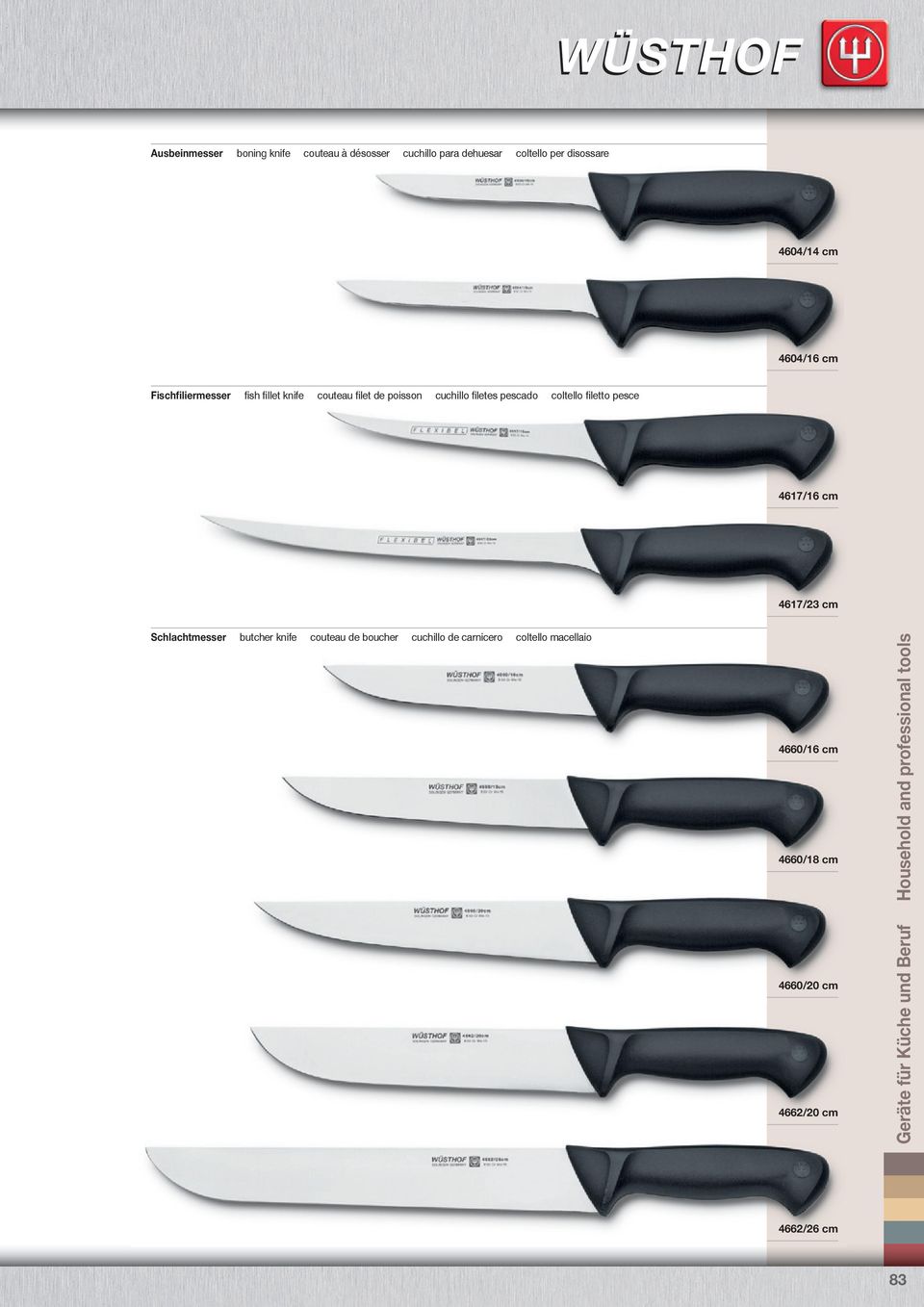 4617/16 cm 4617/23 cm Schlachtmesser butcher knife couteau de boucher cuchillo de carnicero coltello macellaio