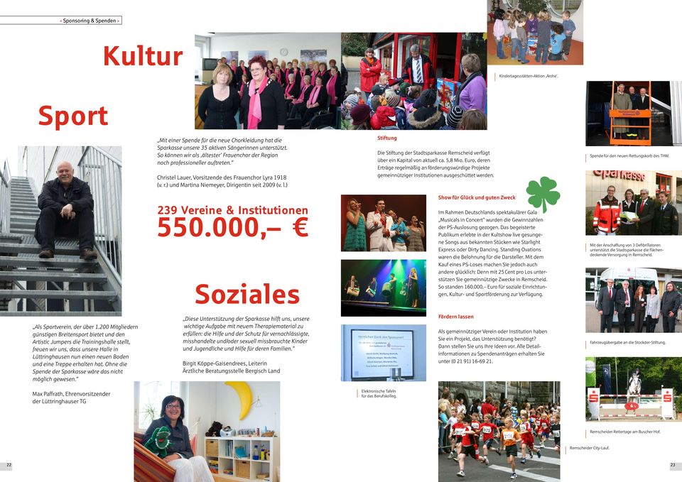 ) Stiftung Die Stiftung der Stadtsparkasse Remscheid verfügt über ein Kapital von aktuell ca. 5,8 Mio.