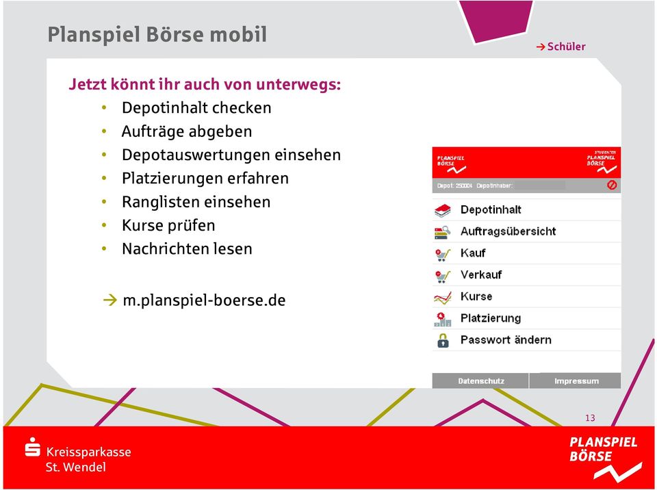 Depotauswertungen einsehen Platzierungen erfahren