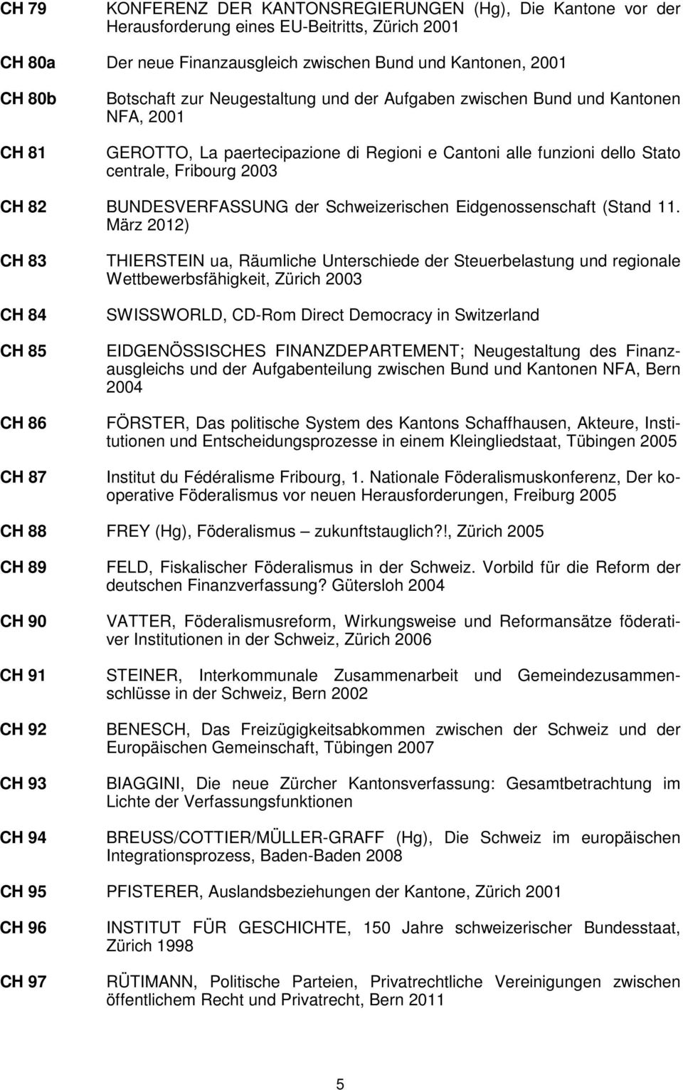 BUNDESVERFASSUNG der Schweizerischen Eidgenossenschaft (Stand 11.