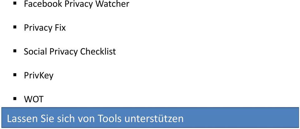 Checklist PrivKey WOT
