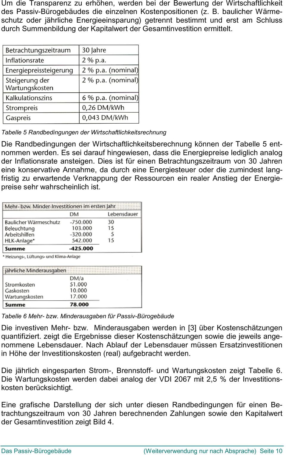 baulicher Wärmeschutz oder jährliche Energieeinsparung) getrennt bestimmt und erst am Schluss durch Summenbildung der Kapitalwert der Gesamtinvestition ermittelt.