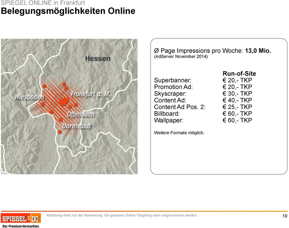 Pos. 2: Billboard: Wallpaper: Run-of-Site 30,- TKP 40,- TKP 25,- TKP Weitere Formate möglich.