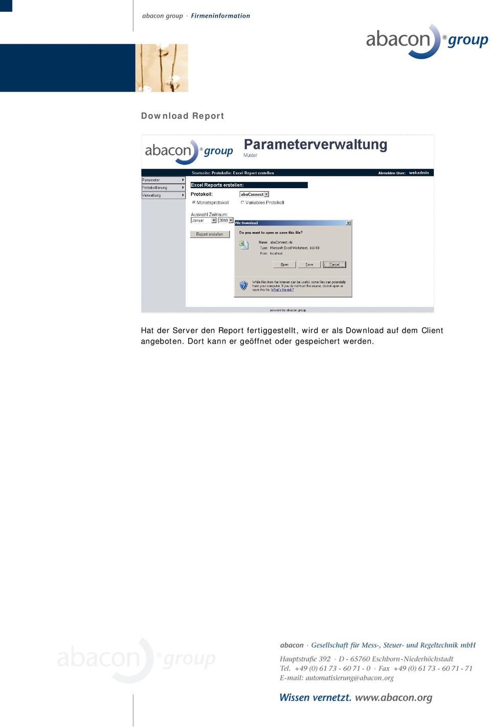 Download auf dem Client angeboten.