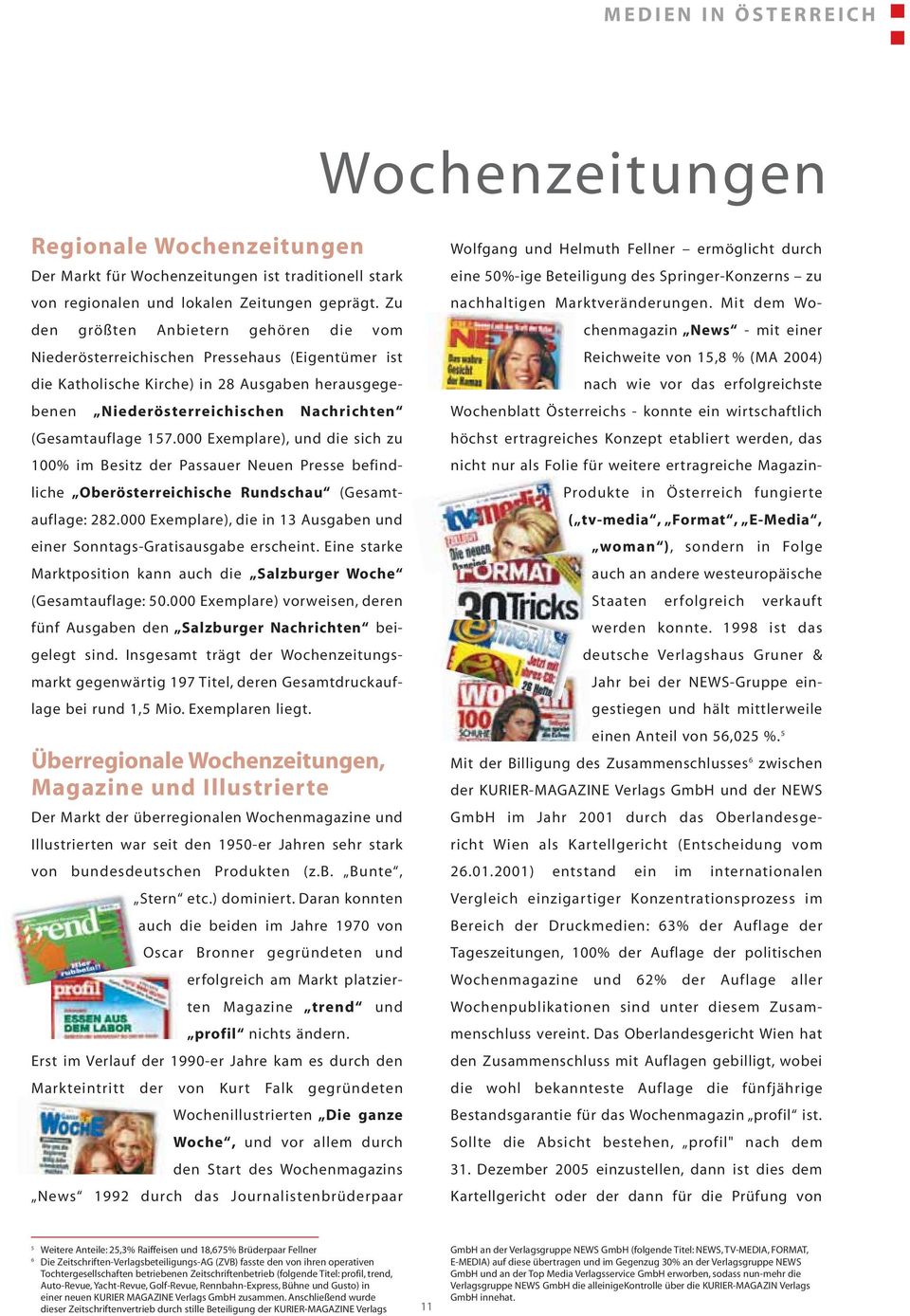 000 Exemplare), und die sich zu 100% im Besitz der Passauer Neuen Presse befindliche Oberösterreichische Rundschau (Gesamtauflage: 282.