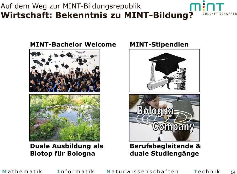 MINT-Bachelor Welcome MINT-Stipendien Duale Ausbildung als Biotop für