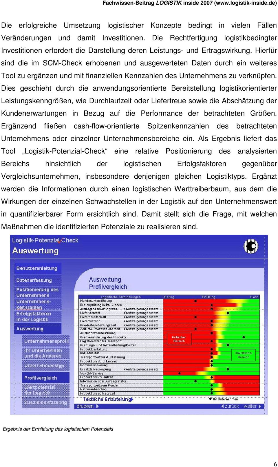 Hierfür sind die im SCM-Check erhobenen und ausgewerteten Daten durch ein weiteres Tool zu ergänzen und mit finanziellen Kennzahlen des Unternehmens zu verknüpfen.