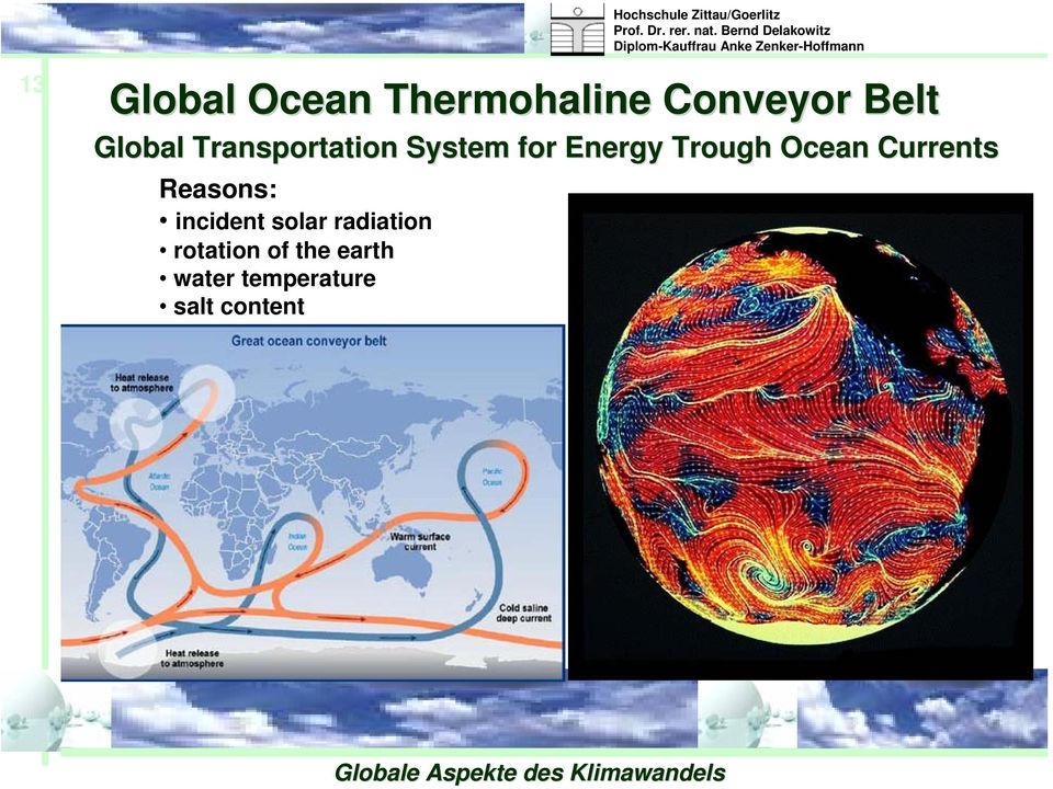 Ocean Currents Reasons: incident solar