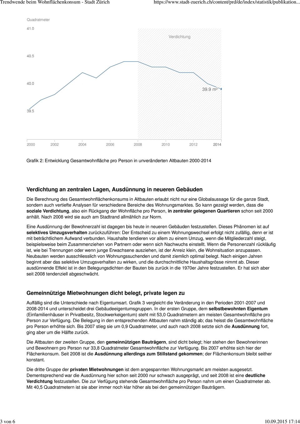 Berechnung des Gesamtwohnflächenkonsums in Altbauten erlaubt nicht nur eine Globalaussage für die ganze Stadt, sondern auch vertiefte Analysen für verschiedene Bereiche des Wohnungsmarktes.