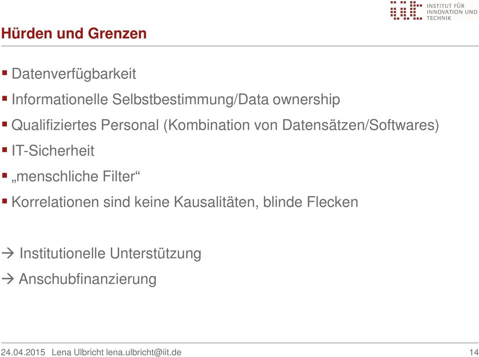 Datensätzen/Softwares) IT-Sicherheit menschliche Filter Korrelationen