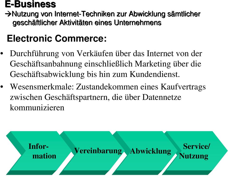 einschließlich Marketing über die Geschäftsabwicklung bis hin zum Kundendienst.