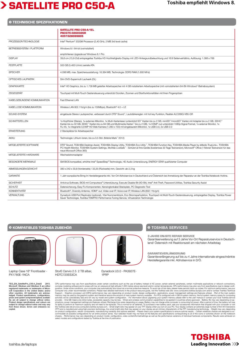 1 Pro DISPLAY 39,6 cm (15,6-Zoll) entspiegeltes Toshiba HD Hochhelligkeits-Display mit LED-Hintergrundbeleuchtung und 16:9 Seitenverhältnis, Aulösung: 1.
