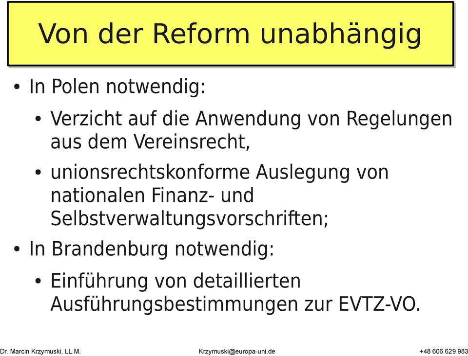nationalen Finanz- und Selbstverwaltungsvorschriften; In Brandenburg
