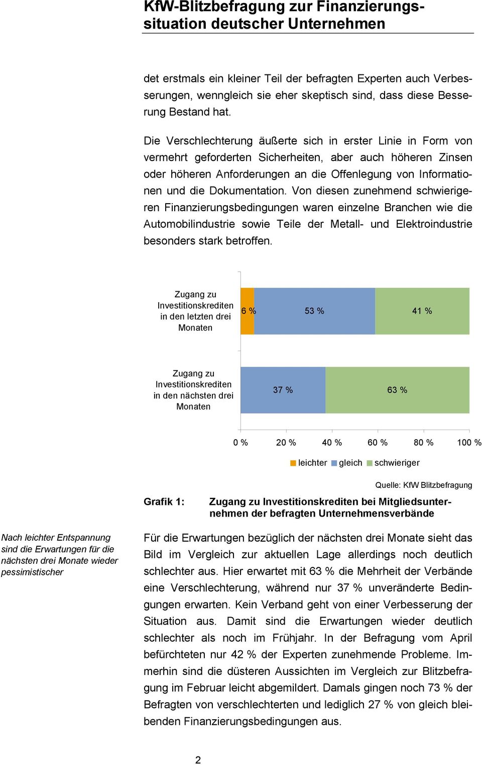 Dokumentation. Von diesen zunehmend schwierigeren Finanzierungsbedingungen waren einzelne Branchen wie die Automobilindustrie sowie Teile der Metall- und Elektroindustrie besonders stark betroffen.