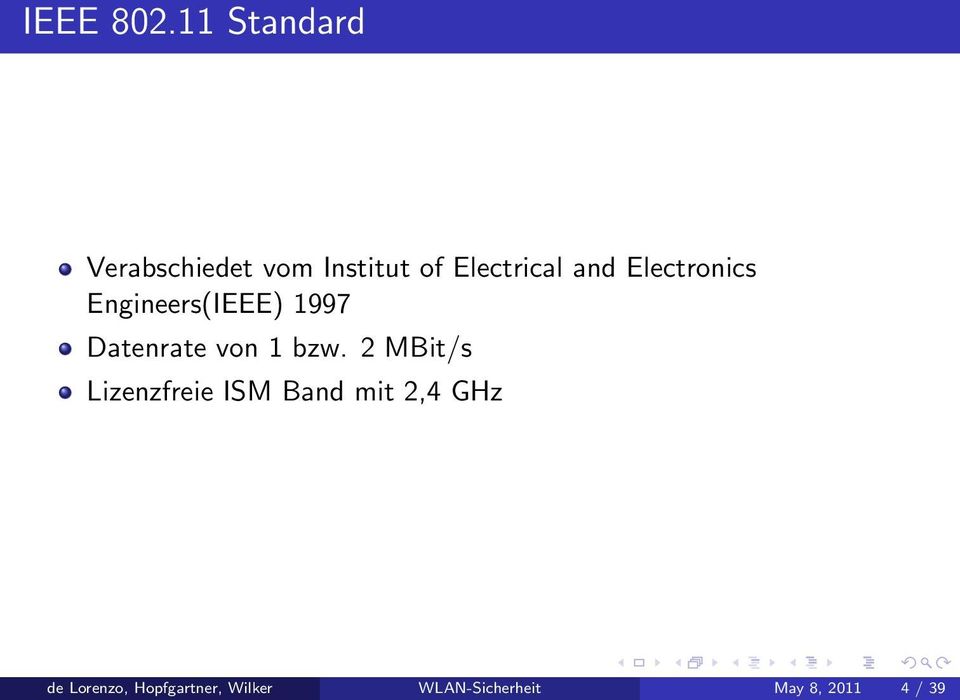 Electronics Engineers(IEEE) 1997 Datenrate von 1 bzw.