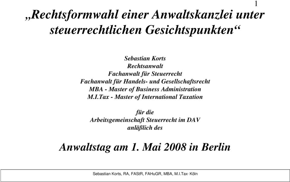 Gesellschaftsrecht MBA - Master of Business Administration M.I.
